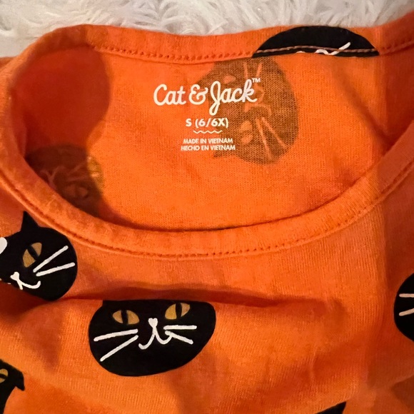 Cat & Jack Orange Cat Print Dress Long sleeve Halloween - Picture 3 of 3